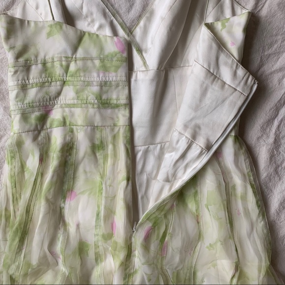 100% Silk Carmen Marc Valvo Spaghetti Strap Dress - Picture 5 of 8